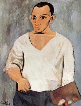 巴勃羅 畢加索 手持調色板的自畫像
